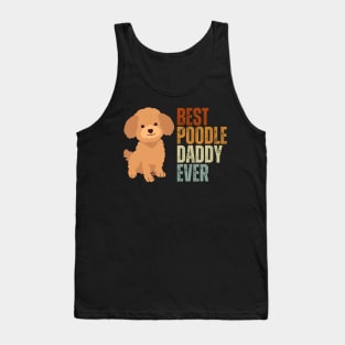 Vintage Best Poodle Dad Ever Funny Puppy Poodle Dog Lover Tank Top